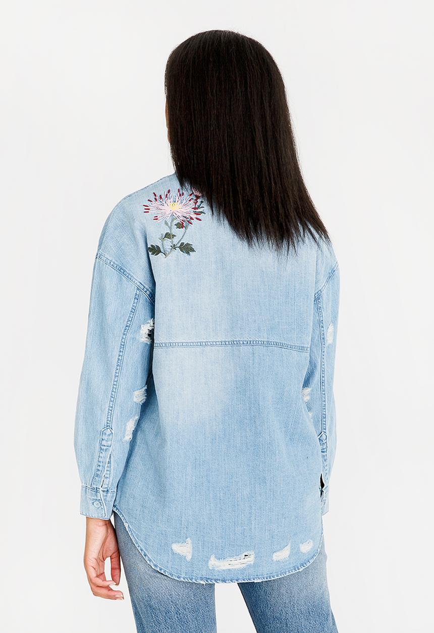 ONLY - Flora Oversized Shirt Blue
