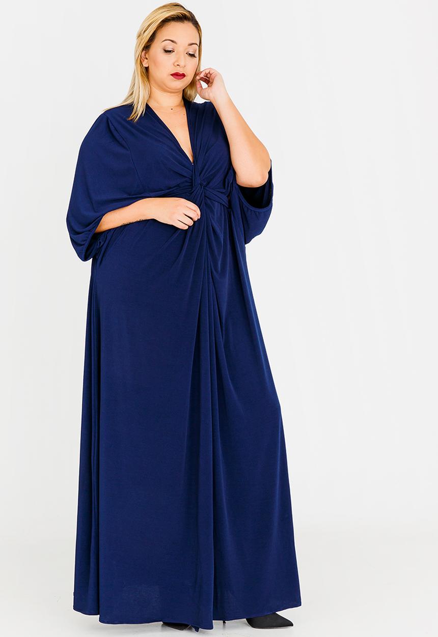 RUFF TUNG - Liberty Twist Maxi Dress Navy
