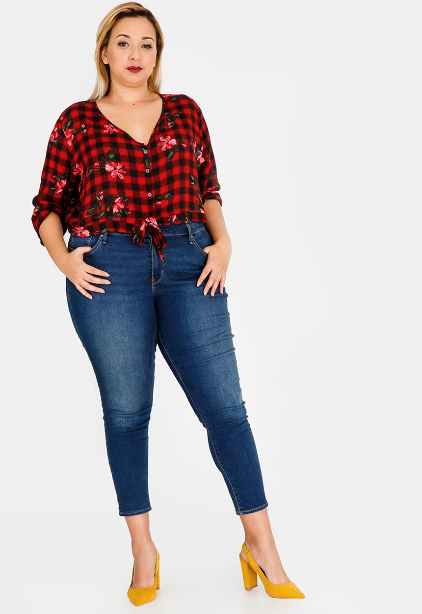 STYLE REPUBLIC PLUS - Front Tie Top Red