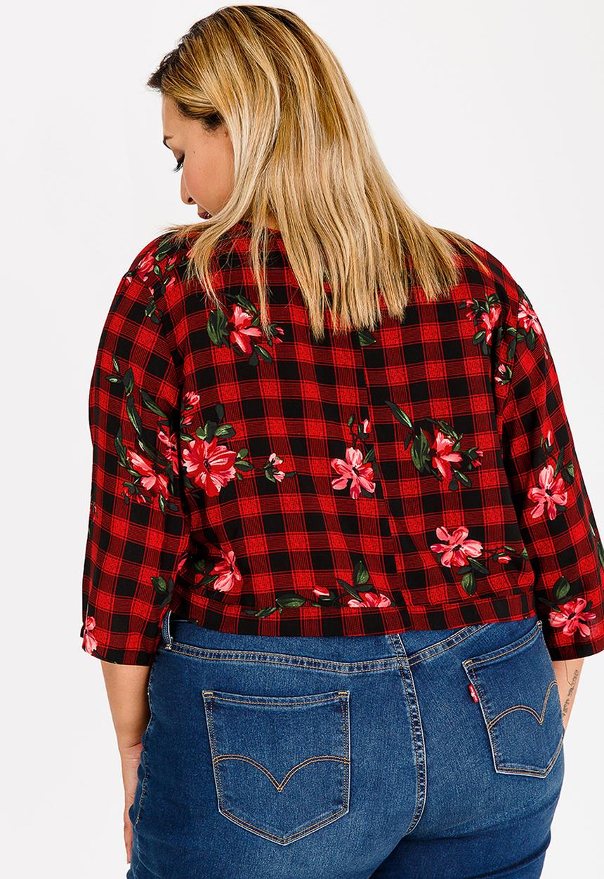 STYLE REPUBLIC PLUS - Front Tie Top Red