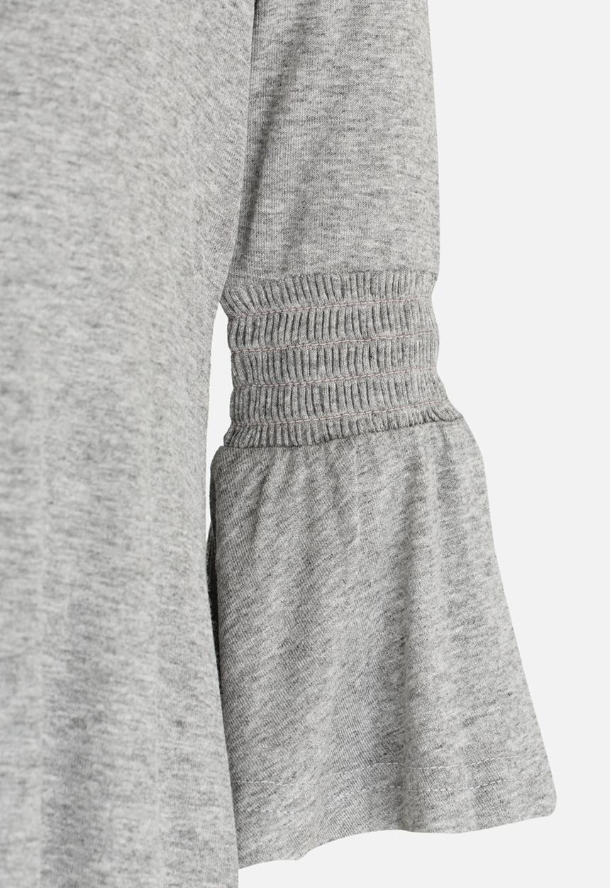 See-Saw - Flute Sleeve Swing Dress Grey Melange