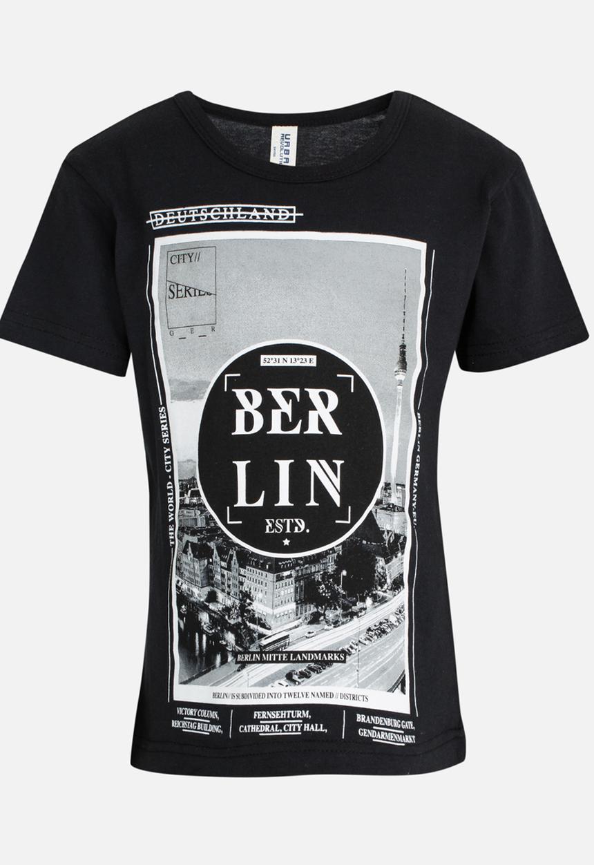 Twin Clothing - Short Sleeve Berlin Printed T-shirt Black