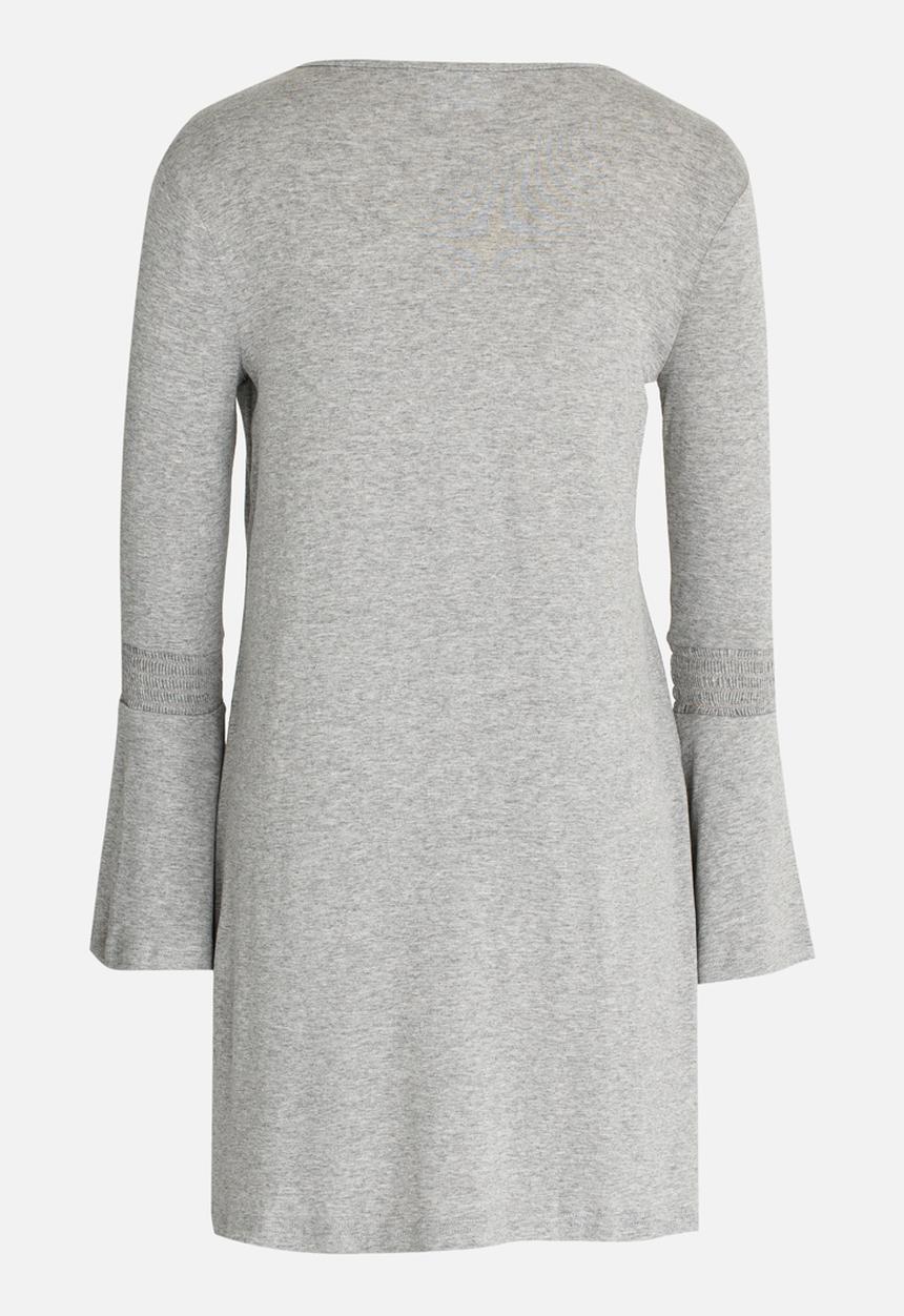 Rebel Republic - Flute Sleeve Swing Dress Grey Melange