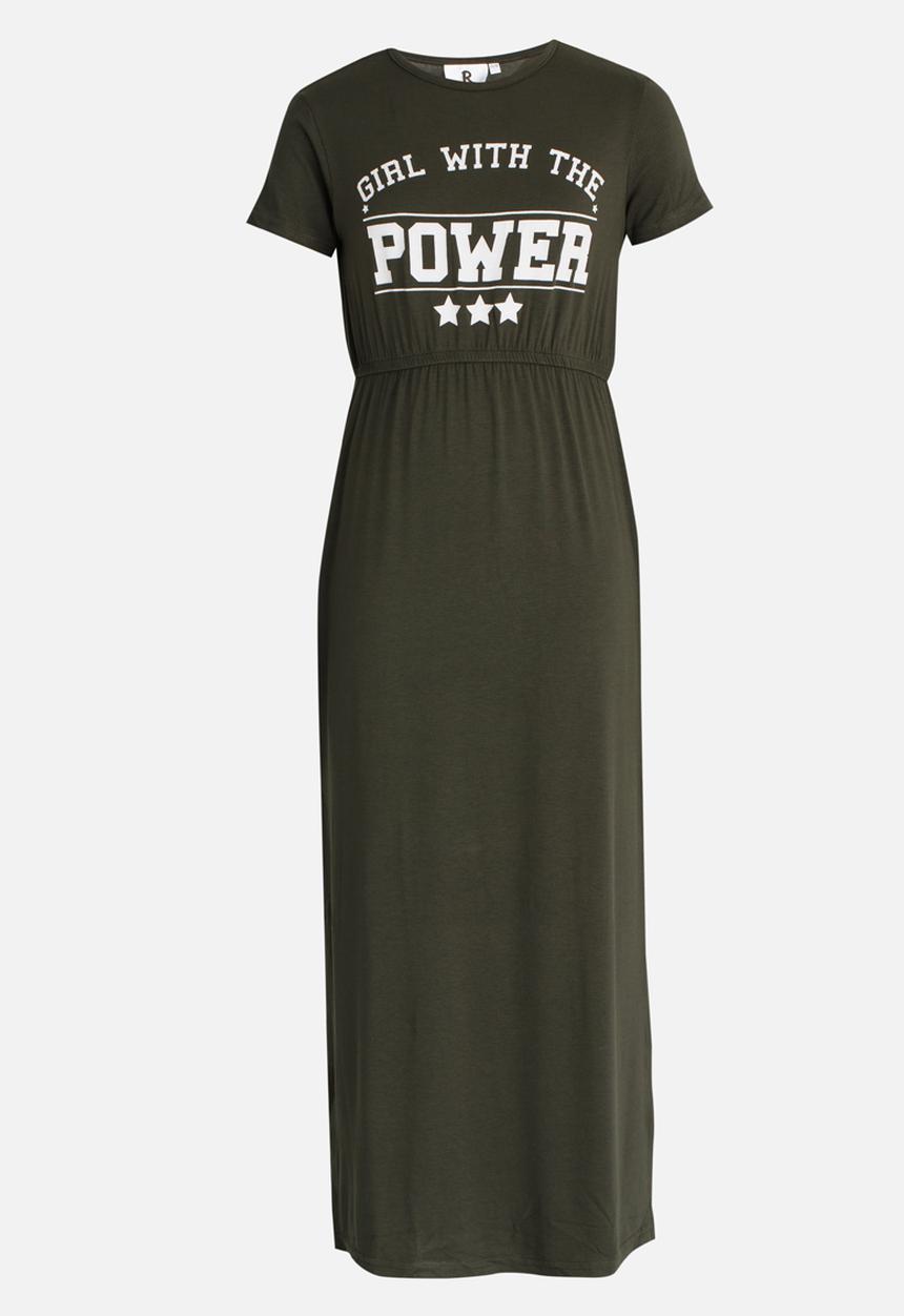 Rebel Republic - Jersey Maxi Dress Khaki Green