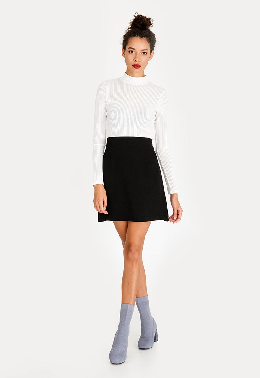 c(inch) - Lined Basic Midi Skirt Black
