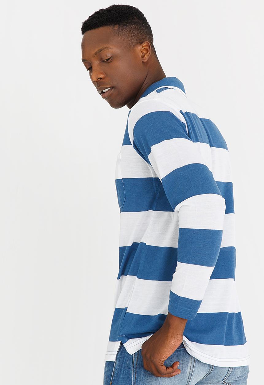 STYLE REPUBLIC - Broad Stripe Golfer Dark Blue
