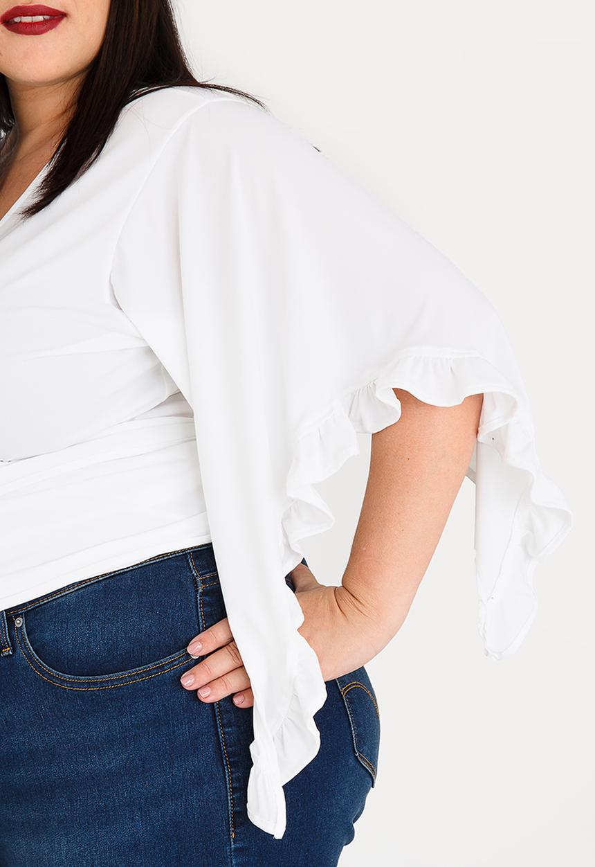 STYLE REPUBLIC PLUS - Wrap Top Off White
