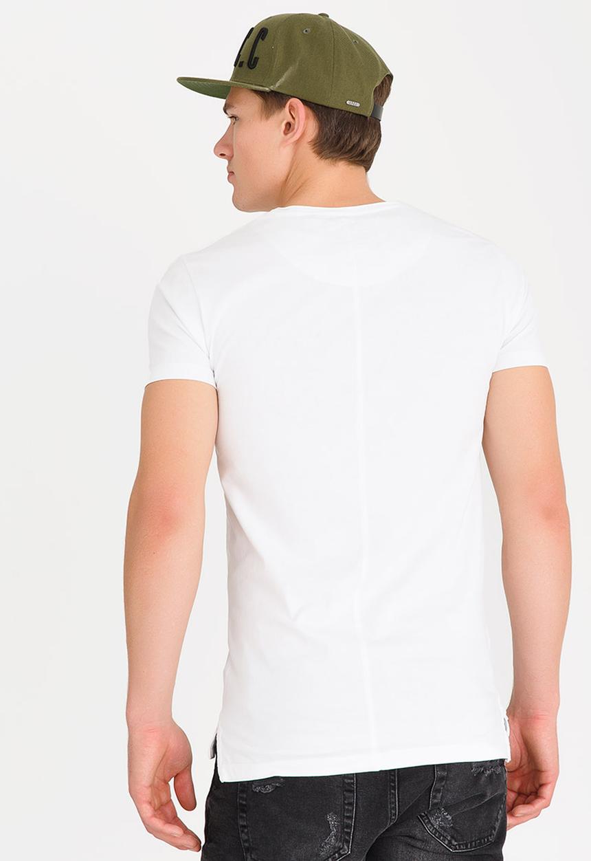 S.P.C.C - Raw Edge Crew Neck Tee With Print & Applique White