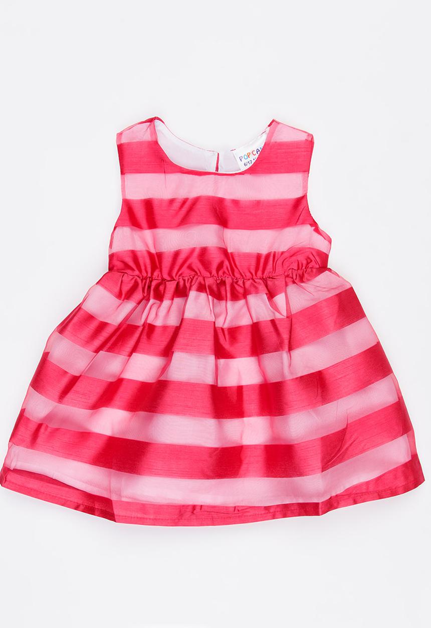 Pop Candy - Stripe Dress Mid Pink