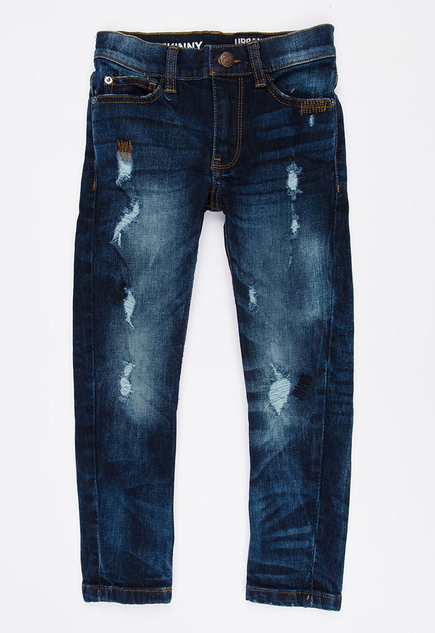 Twin Clothing - Skinny fit front button jean blue