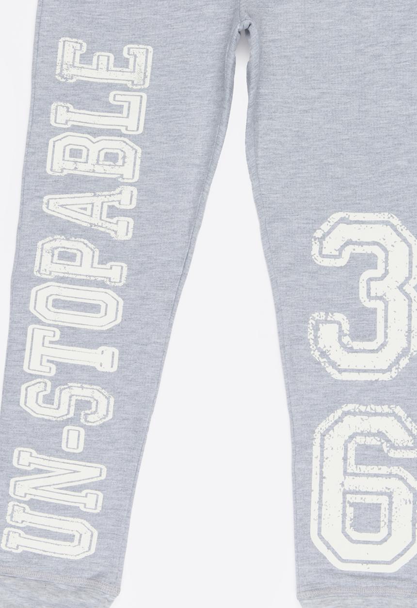 Rebel Republic - Printed Sweat Pants Grey Melange