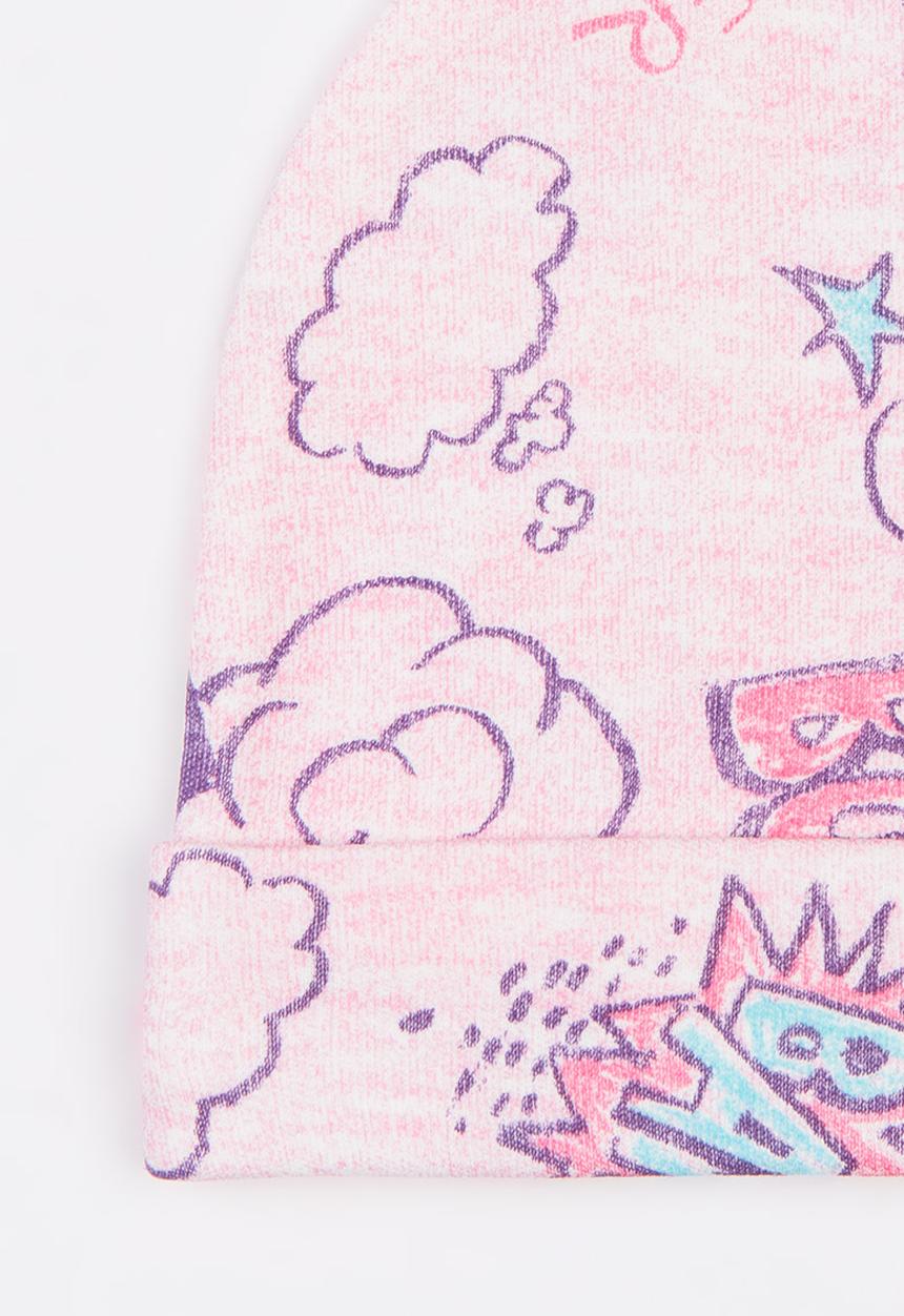 Baby Corner - Printed Beanie Mid Pink
