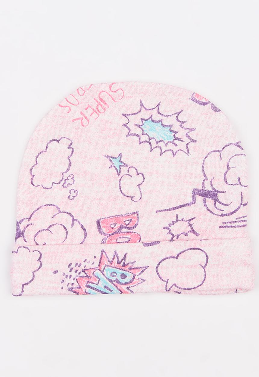 Baby Corner - Printed Beanie Mid Pink