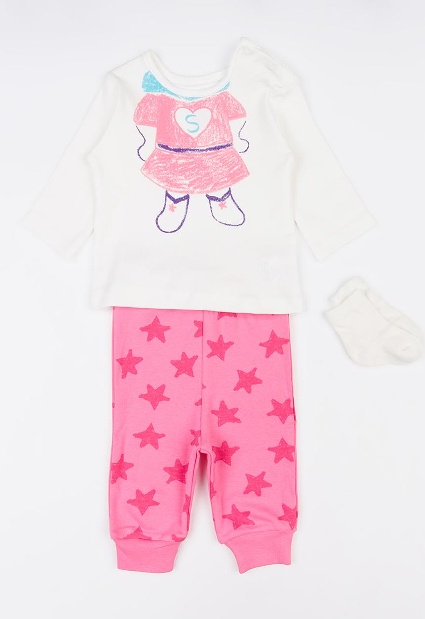 Baby Corner - Hero Girl 3 Pack Pj Set White