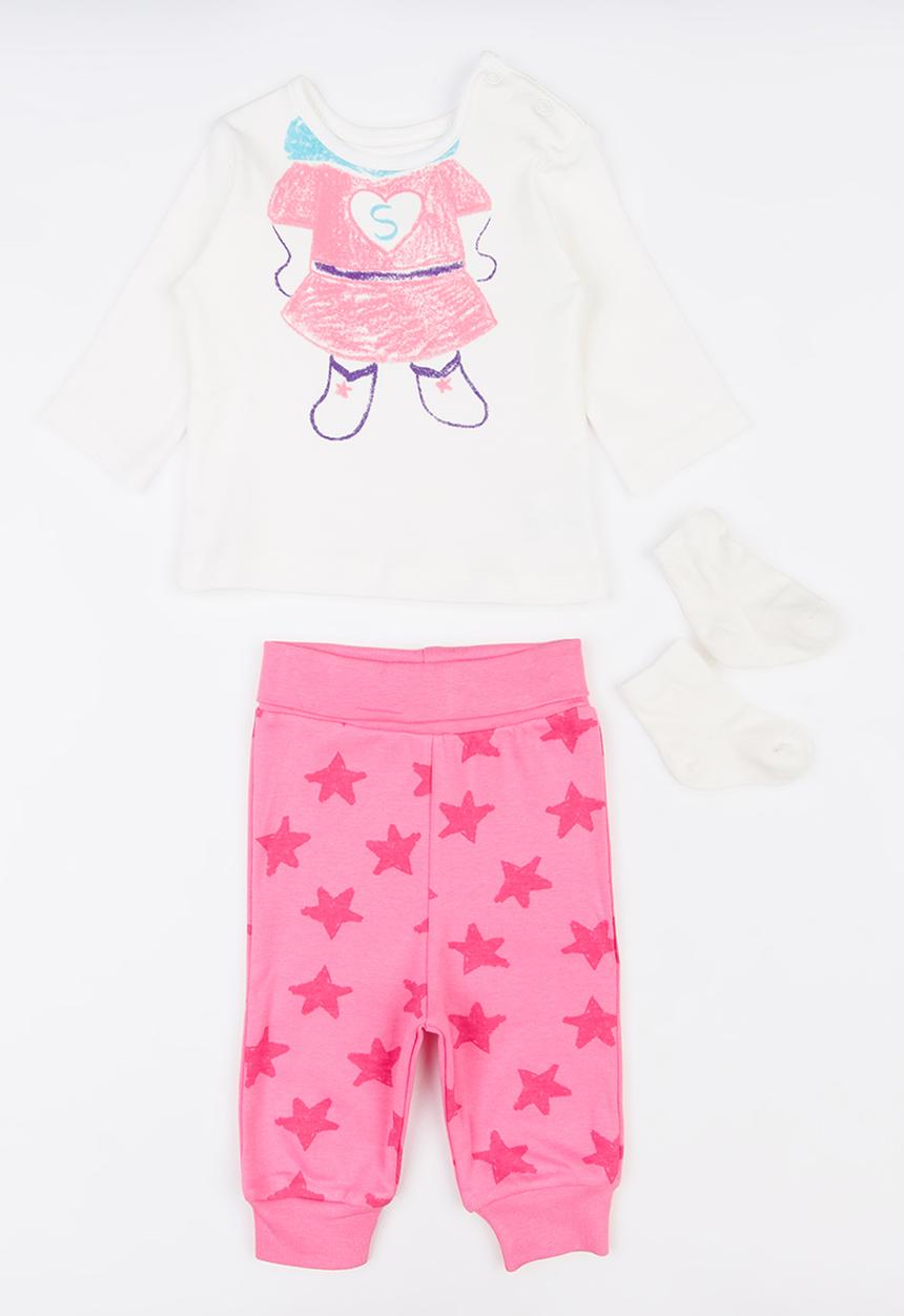 Baby Corner - Hero Girl 3 Pack Pj Set White