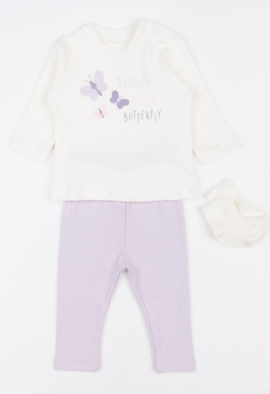 Baby Corner - 3 Pack Legging Set Pale Purple