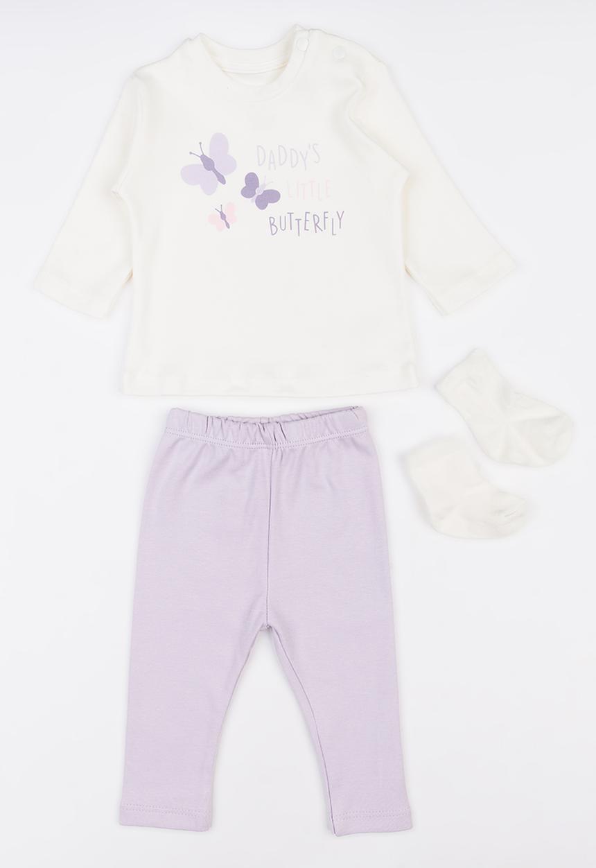 Baby Corner - 3 Pack Legging Set Pale Purple