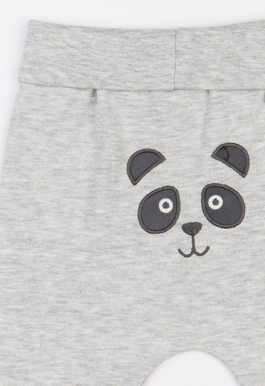 Baby Corner - Footed Panda Pants Grey