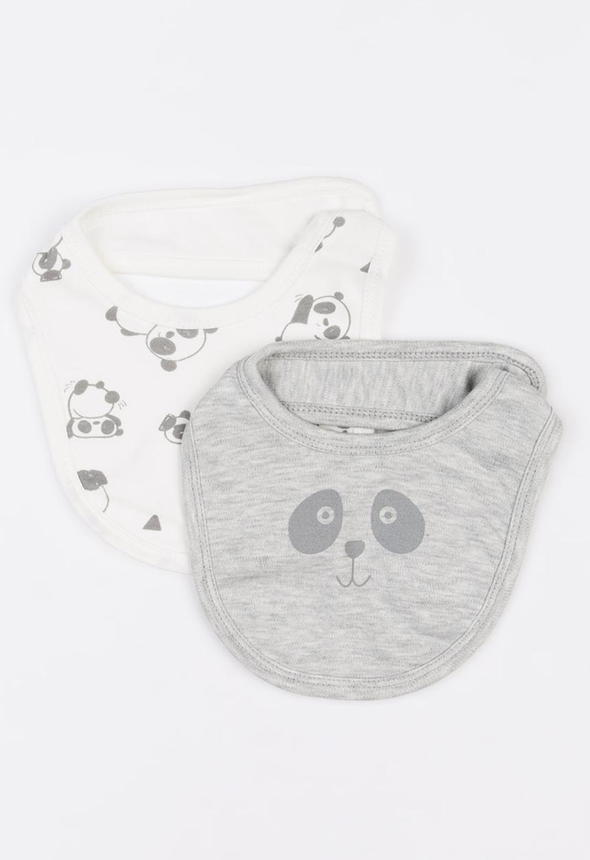 Baby Corner - 2 Pack Panda Bandana Bib Multi-colour