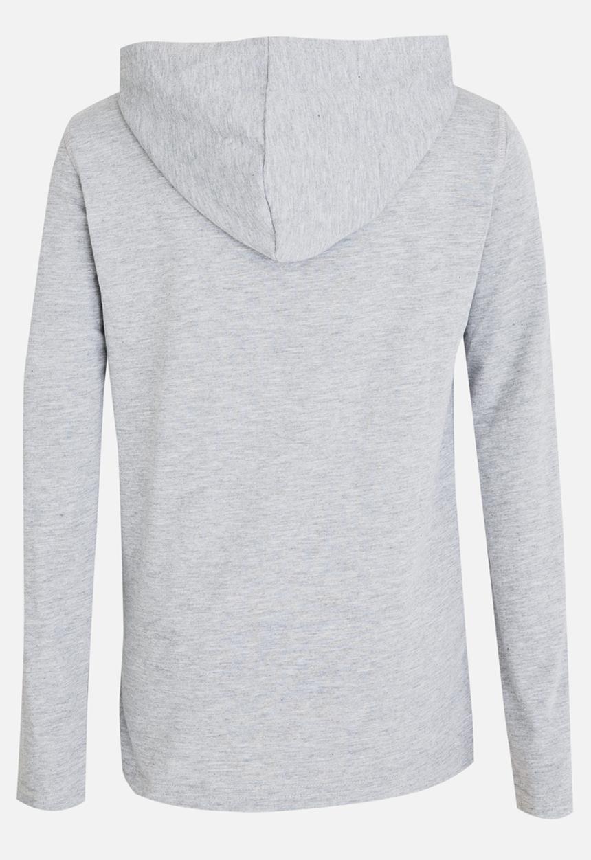 Rebel Republic - Printed slogan hooded tee - grey 