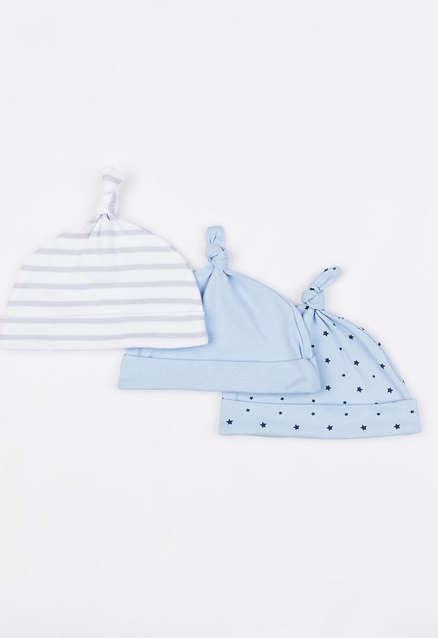 MINOTI - Basic 3 Pack Beanies Pale Blue