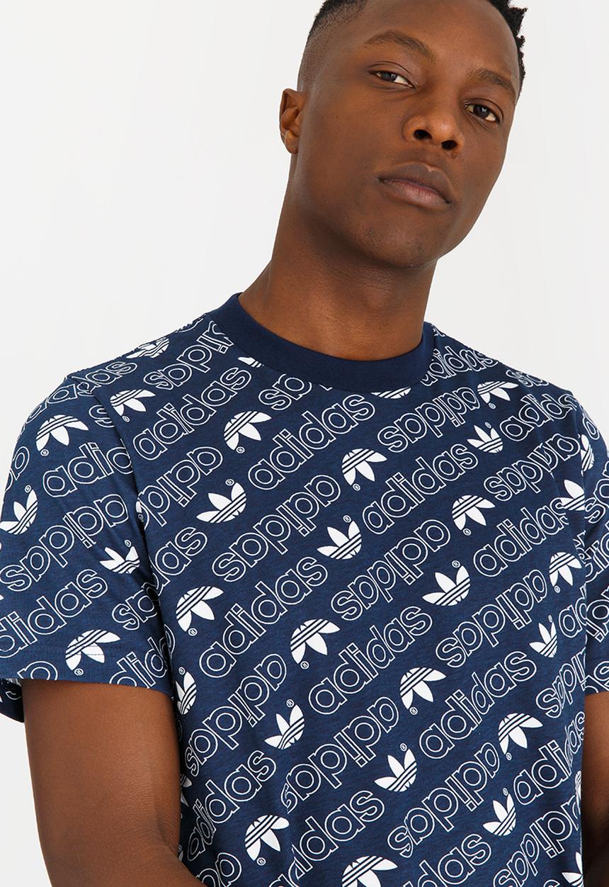adidas Originals - Monogram Cotton Tee Navy & White