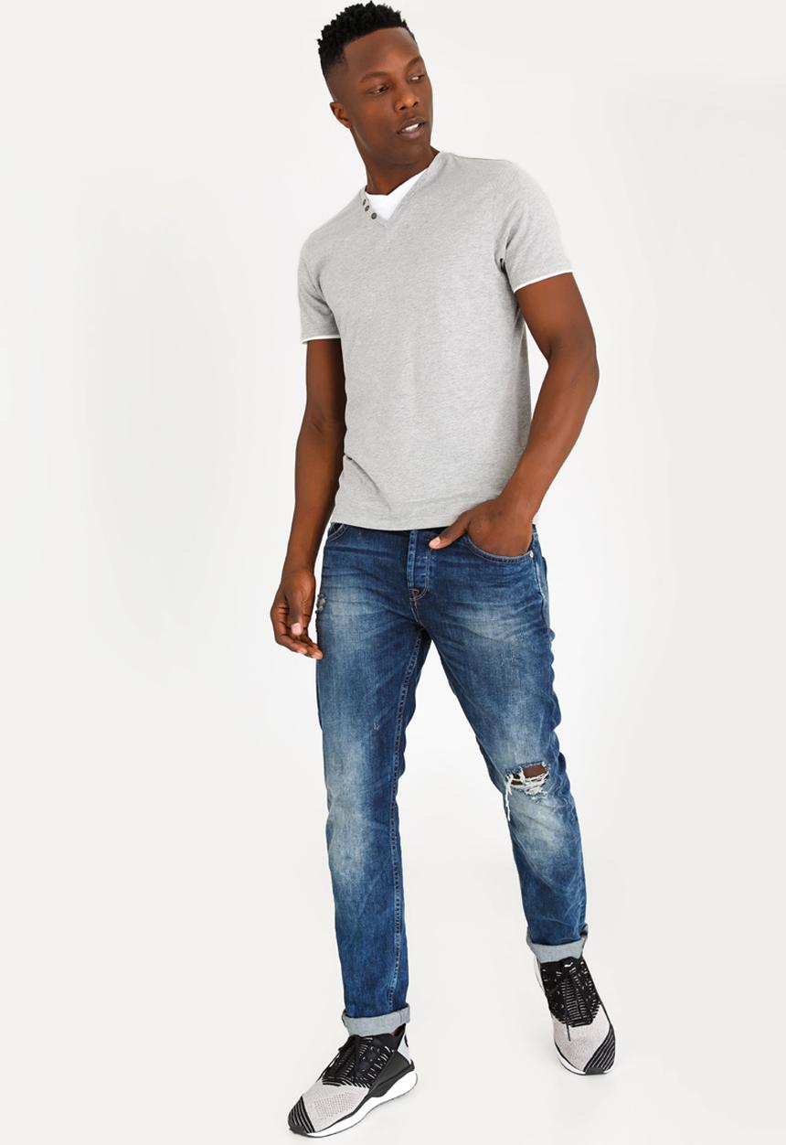 Brave Soul - Fable V-Neck Tee Grey