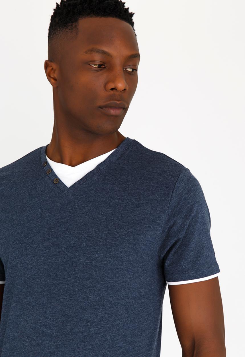 Brave Soul - Fable V-Neck Tee Navy