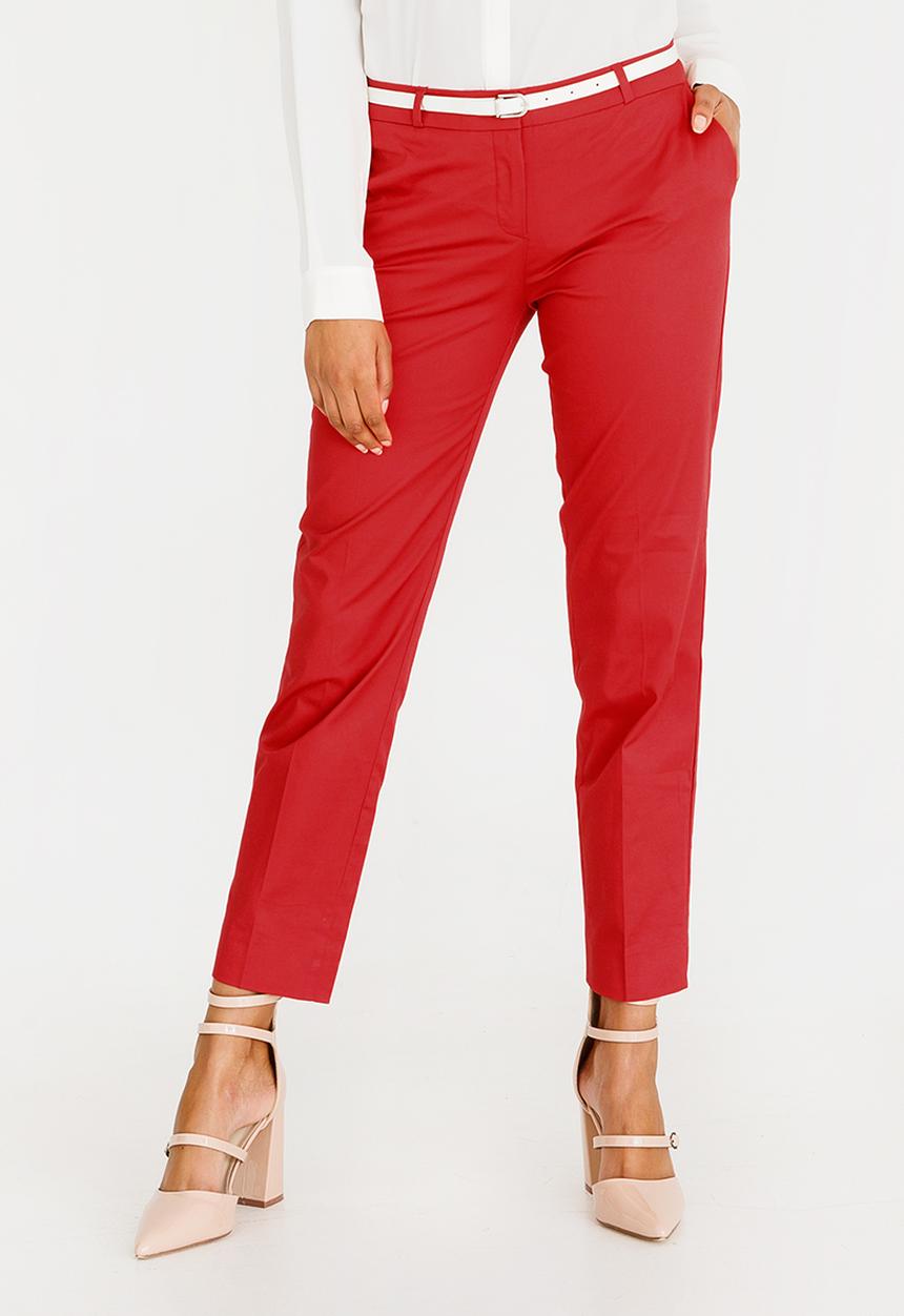 edit - Straight Cut Pants with Belt Red