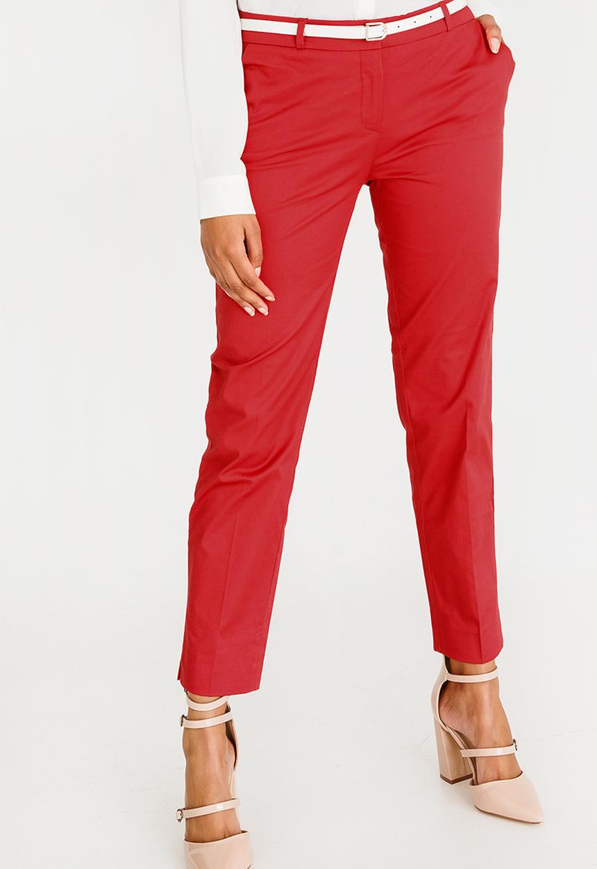 edit - Straight Cut Pants with Belt Red