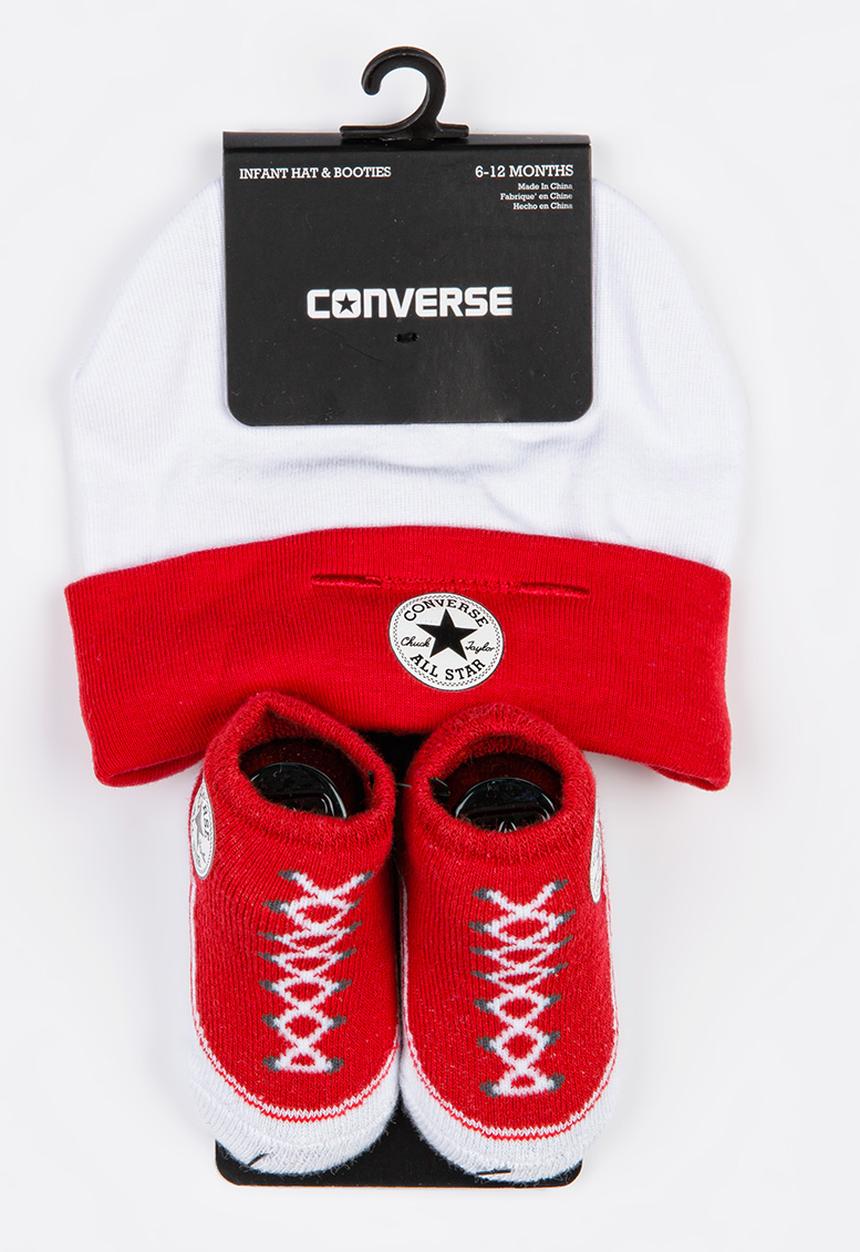 Converse - C.T.P. 2 Pack Hat & Bootie Set Red