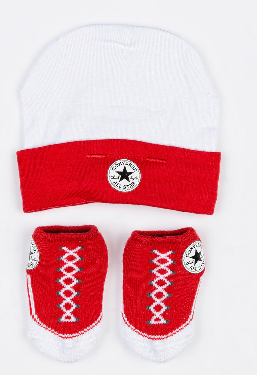 Converse - C.T.P. 2 Pack Hat & Bootie Set Red