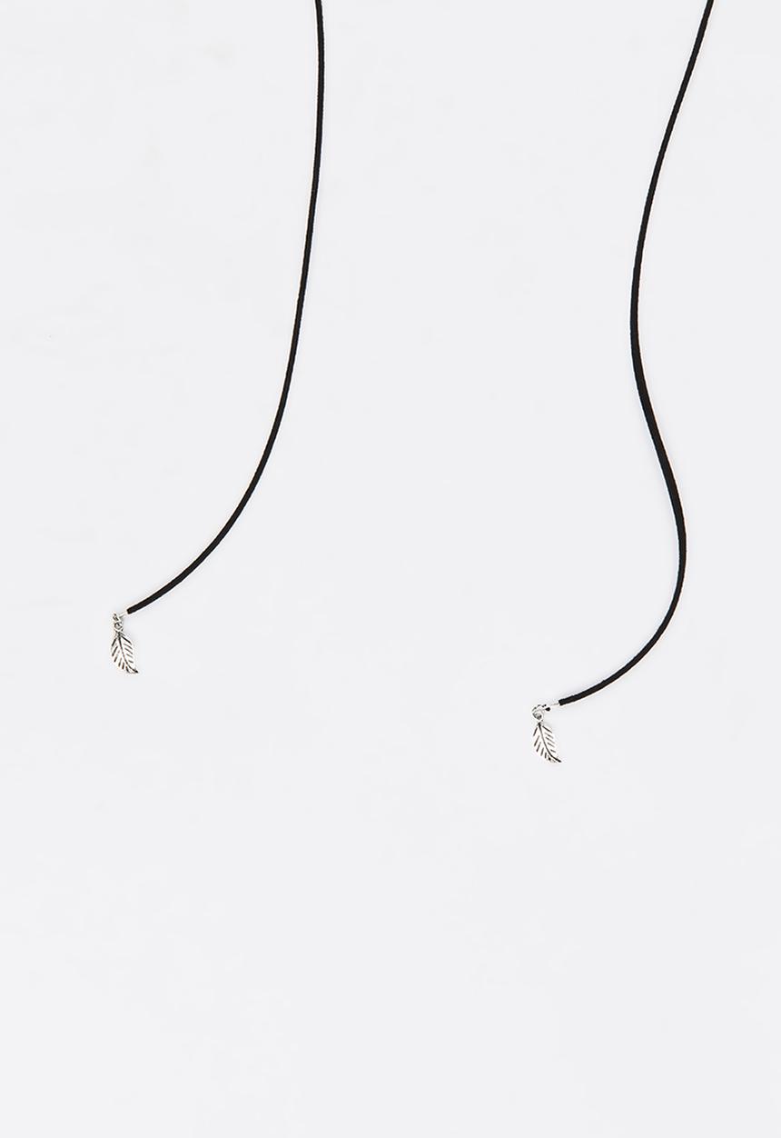 Jewels and Lace - Leaf Wrap Choker Black