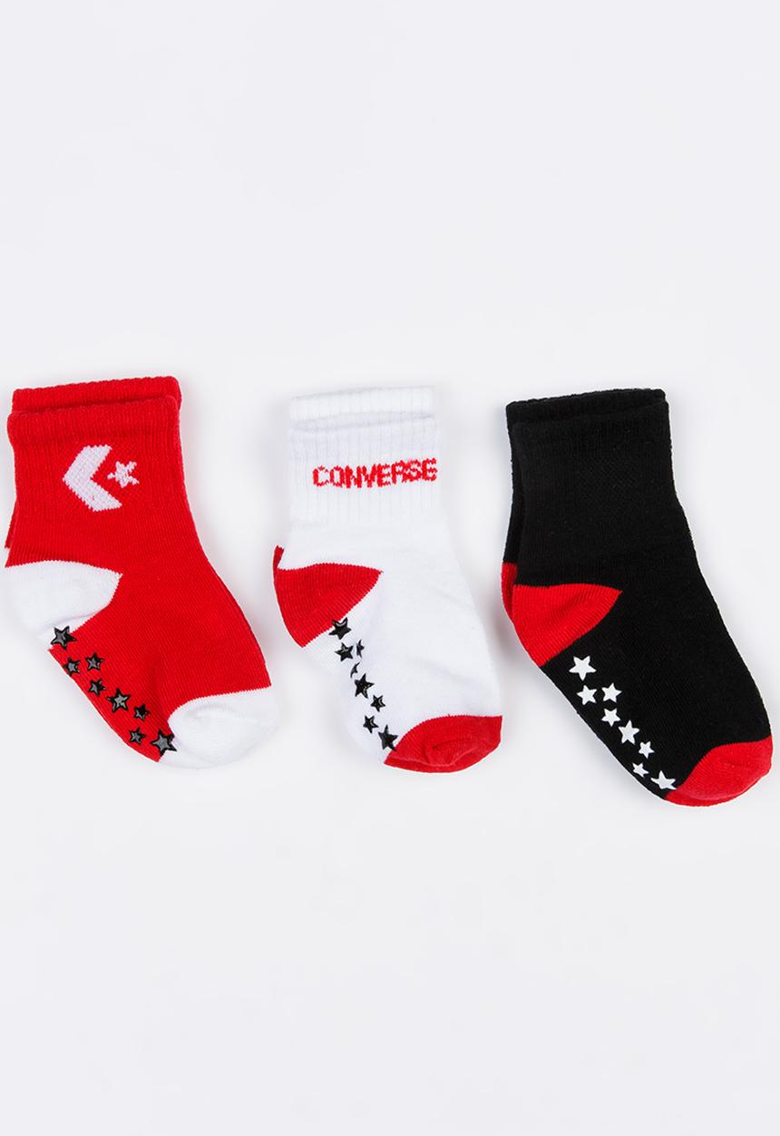 Converse - 3 pack gripper socks Red