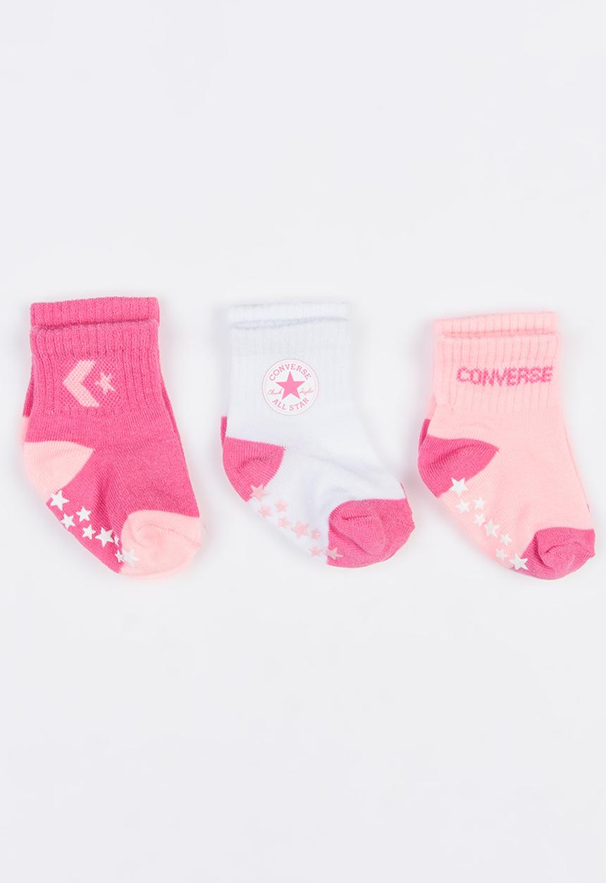 Converse - 3 Pack gripper socks mid - pink
