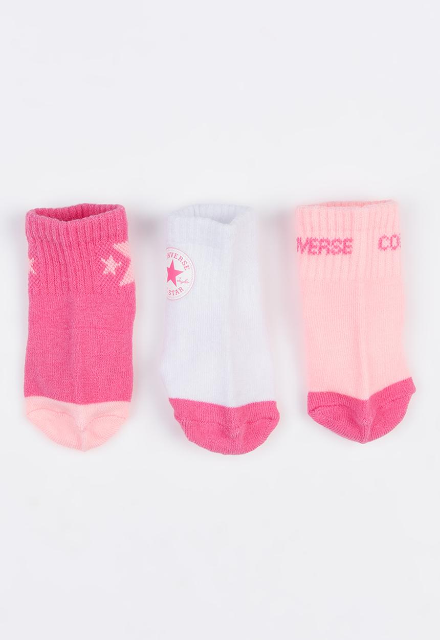 Converse - 3 Pack gripper socks mid - pink
