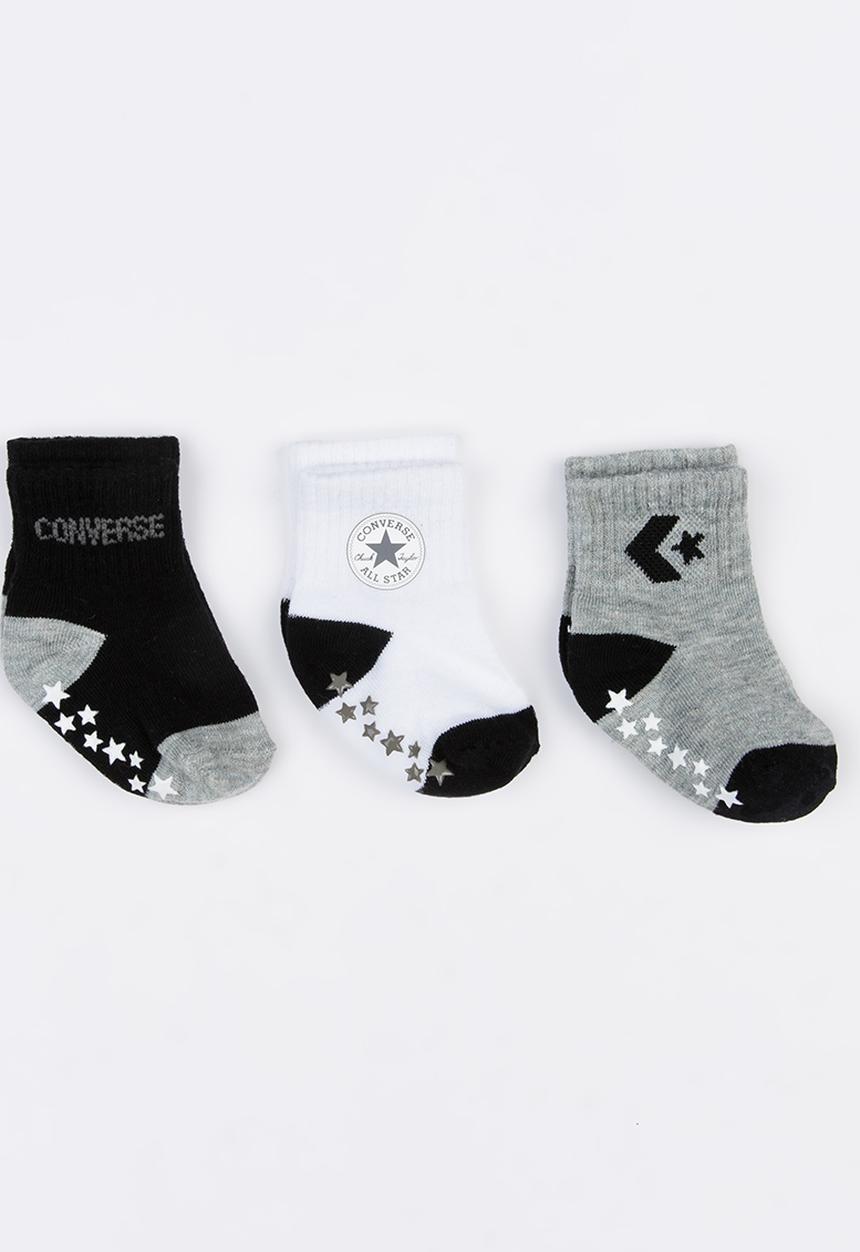 Converse - 3 pack gripper socks Black