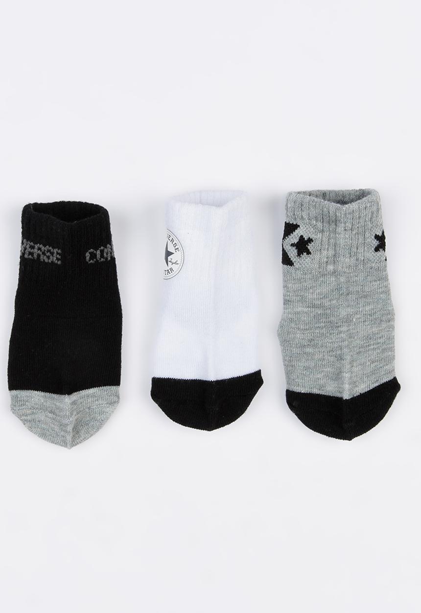 Converse - 3 pack gripper socks Black