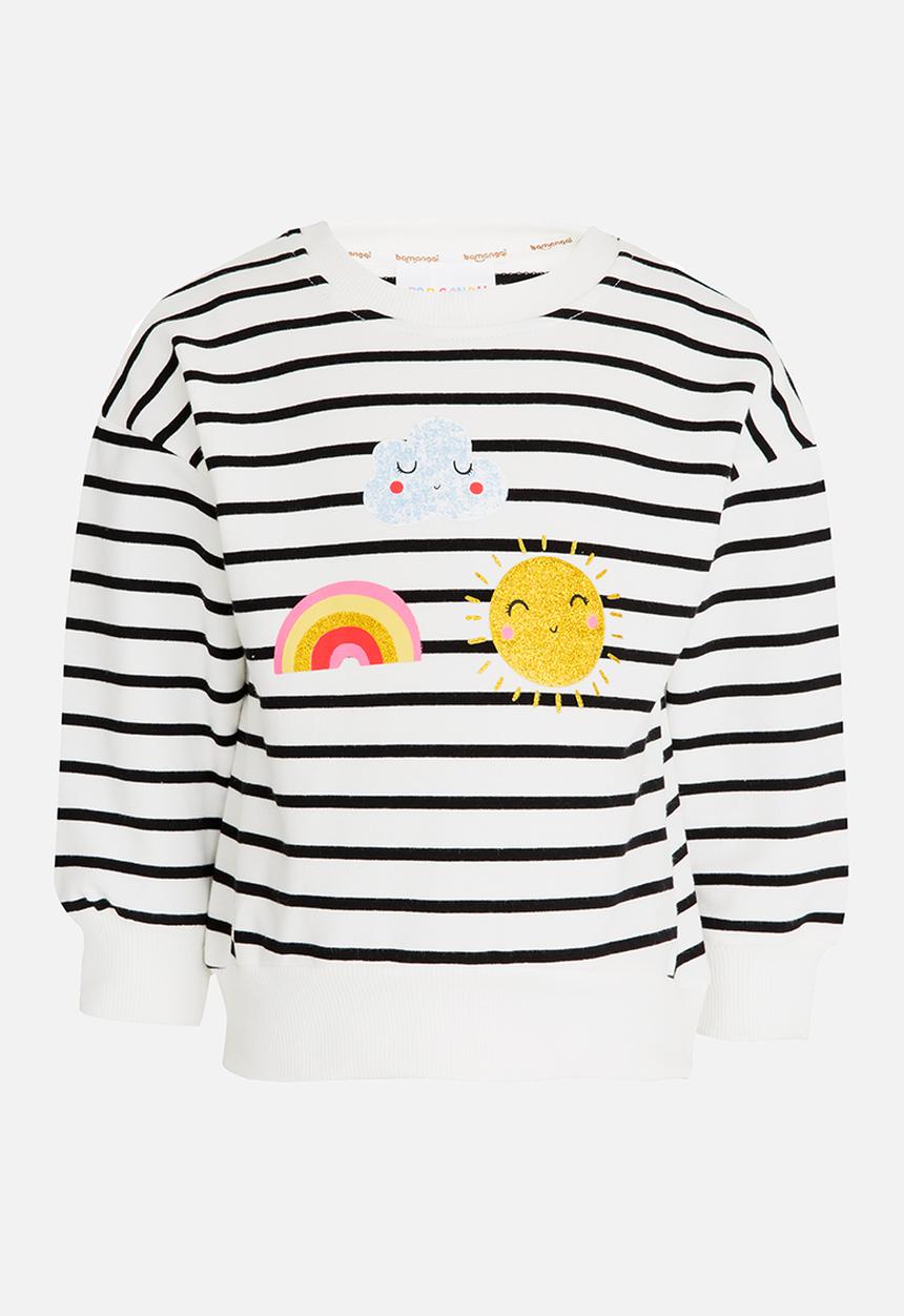 Pop Candy - Sweat Top Black and White