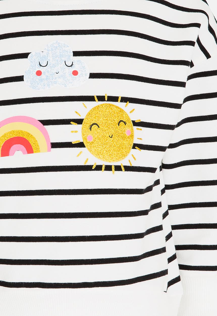 Pop Candy - Sweat Top Black and White