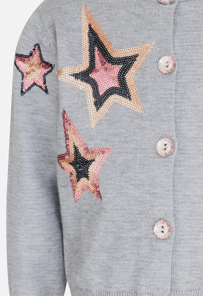 Pop Candy - Dress with Embroidery Detail Grey