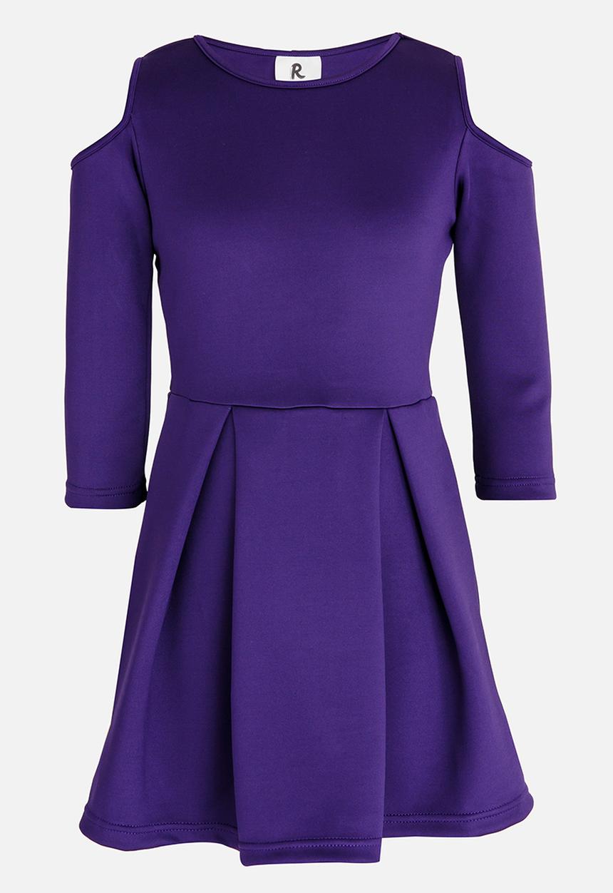 Rebel Republic - Cold Shoulder Dress Mid Purple