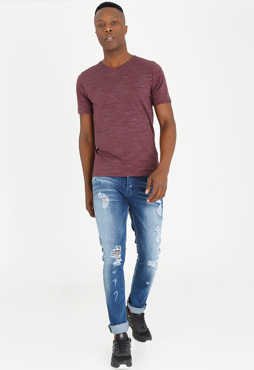 Tokyo Laundry - Delmarva V Neck Tee Burgundy