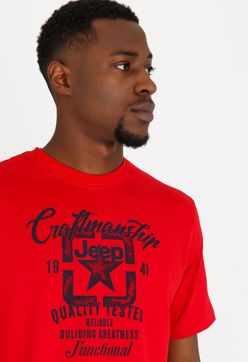 JEEP - Classic Printed Tee Red