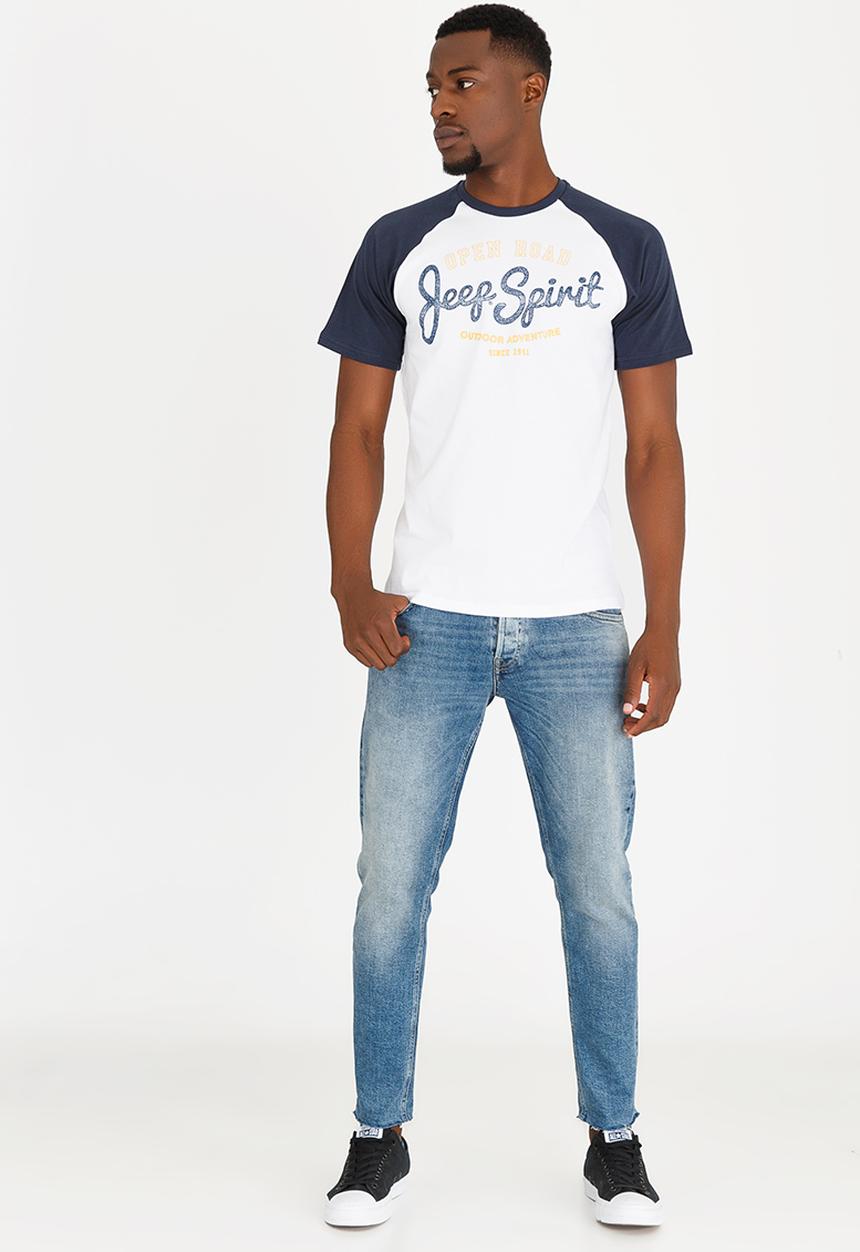 JEEP - Classic Raglan Printed Teen Navy & White