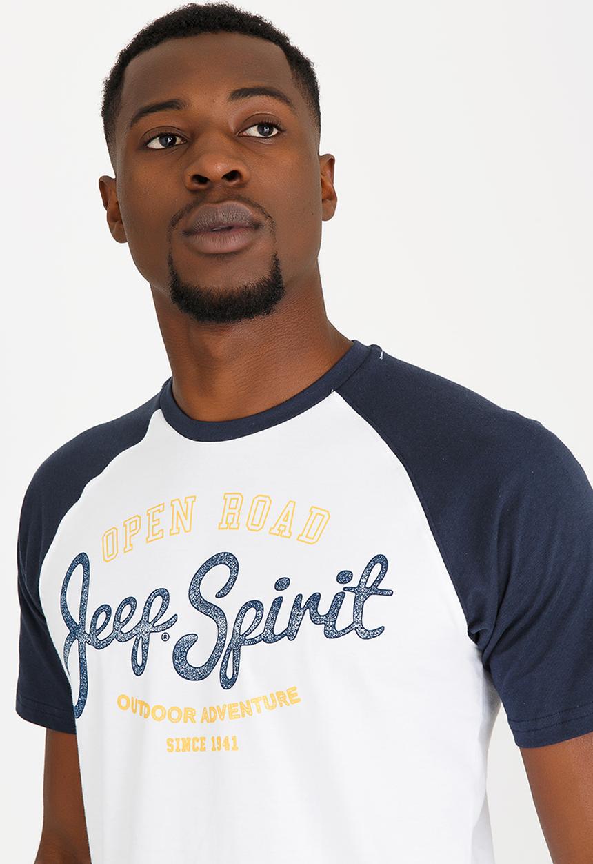 JEEP - Classic Raglan Printed Teen Navy & White
