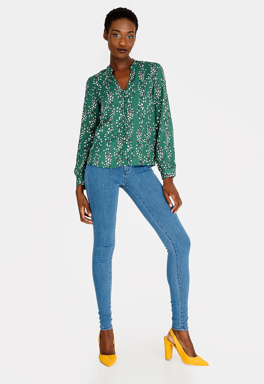 ONLY - Ditte Long Sleeve Blouse - Forest Green
