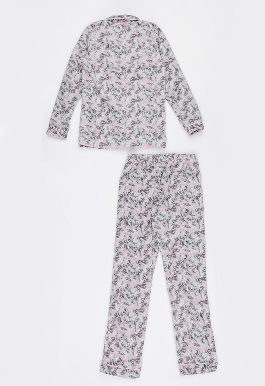 Twin Clothing - Long Sleeve Combo Pyjama Set Multi-colour