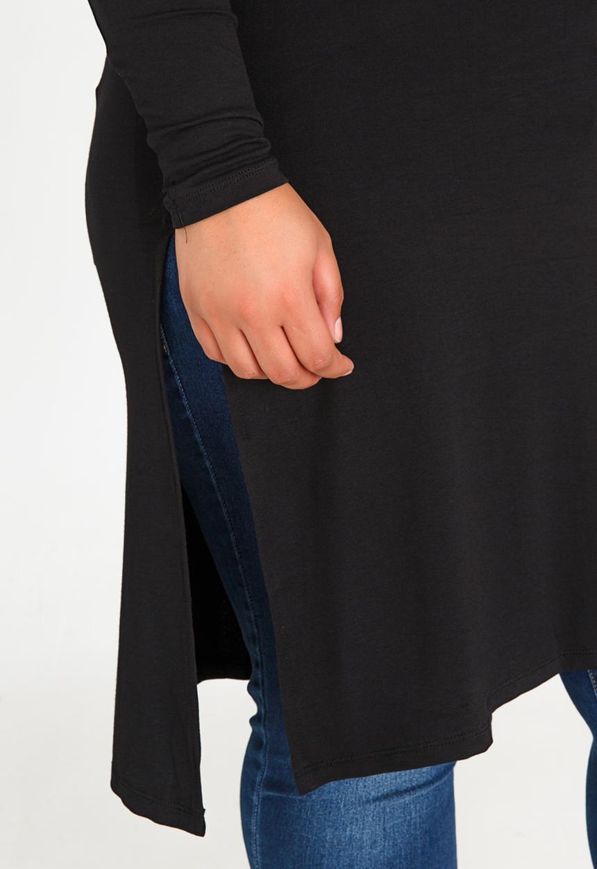 STYLE REPUBLIC PLUS - Side Slit Tshirt Black