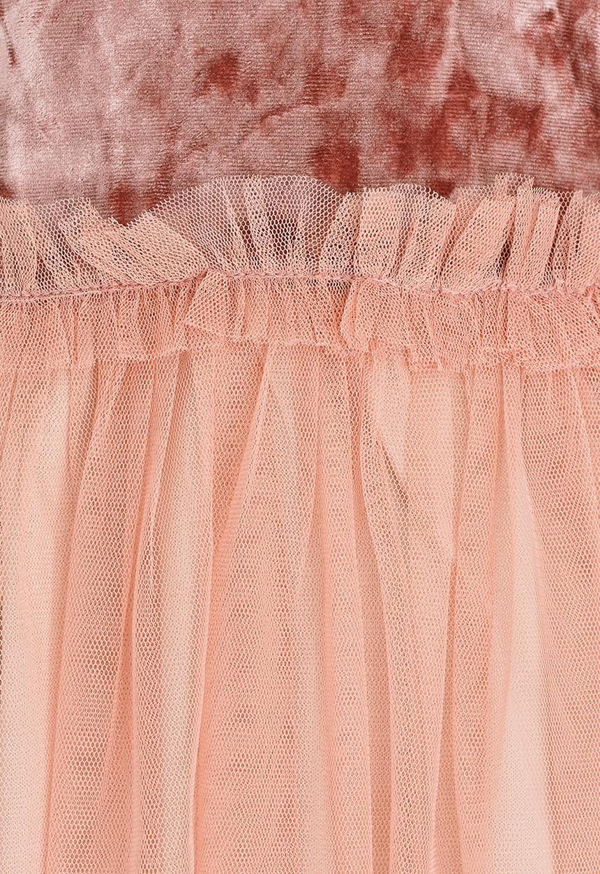 Rebel Republic - Velvet Combo Dress Pale Pink